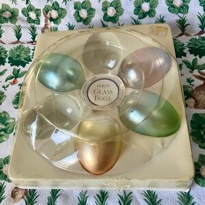 Foray Vintage Set 5 FIVE Hand Blown Easter Eggs In Package AS IS.